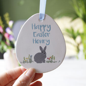Personalised Rabbit Ceramic Easter Decoration For Kids, 7 of 9