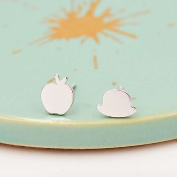 Magritte’s Apple And Bowler Hat Stud Earrings, 6 of 11