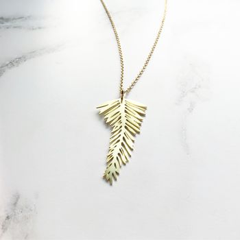 Gold Plated Palm Leaf Necklace, 3 of 4