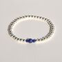 Lapis Lazuli Sterling Silver Bead Bracelet, thumbnail 2 of 5