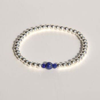 Lapis Lazuli Sterling Silver Bead Bracelet, 2 of 5
