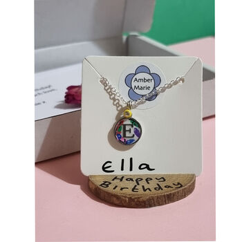 Wildflower Letter Pendant Gift Choose Your Colour, 2 of 12