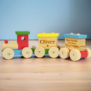 Personalised Wooden Toy Train, 8 of 8