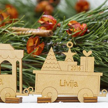 Family Train Personalised Christmas Tree Decoration, 7 of 7