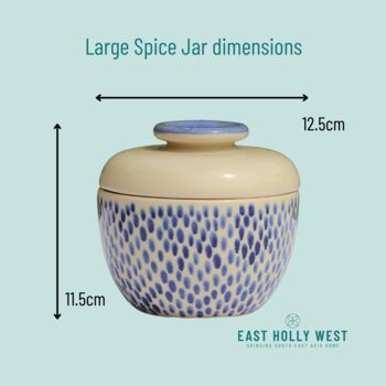 Large River Of Ganga Ceramic Spice Jar / Pot With Lid, 4 of 4