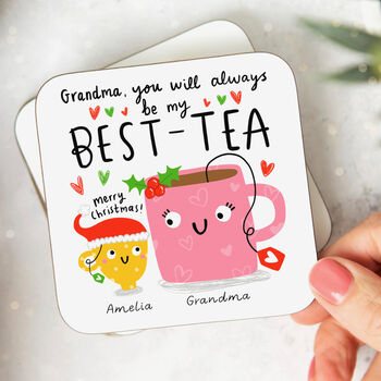'Grandma My Best Tea' Personalised Christmas Mug, 2 of 2