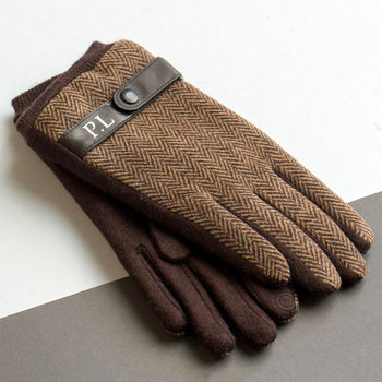 Personalised Men's Merino Wool Gloves With Strap Detail, 6 of 11