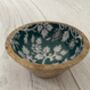 Teal Blossom Small Mango Wood Bowl, thumbnail 1 of 4