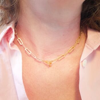 Henry Mixed Metal Gold Plated Silver Chain With Toggle, 3 of 4