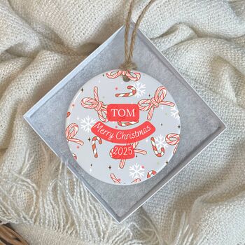 Personalised Name Bauble Custom Text, 2 of 3