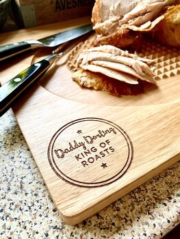 Personalised Daddy King Of The Roasts Premium Carving Board, 2 of 3