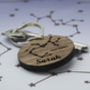 Wooden Key Ring Zodiac Sign And Name, thumbnail 2 of 2