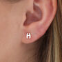 18ct Gold Plated Or Sliver Initial Stud Earrings, thumbnail 4 of 9