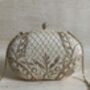 Gold Oval Embroidered Handcrafted Clutch Bag, thumbnail 3 of 10