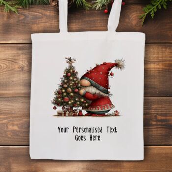 Personalised Christmas Gonk Gnome Tote Bag, 4 of 11