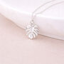 Personalised Sterling Silver Monstera Leaf Pendant Necklace, thumbnail 2 of 9