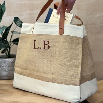 Personlised Luxury Jute Beach Bag, 2 of 4