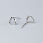 Sterling Silver Twisted Triangle Stud Earrings, thumbnail 4 of 6