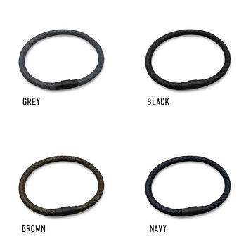 Personalised Men's Viking Rune Symbol Slim Leather Black Clasp Bracelet, 4 of 5
