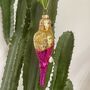 Christmas Parrot Bauble Gold And Pink, thumbnail 2 of 3