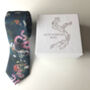 Silk Tie Navy Blue With Pink Snake 'Enticement' Design, thumbnail 5 of 5
