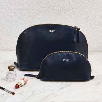 Matching Leather Toiletry Bag And Make Up Bag, 7 of 12