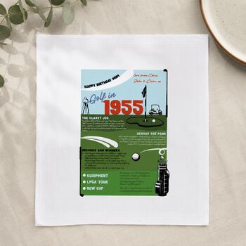Handkerchief Pair Gift For Golfers Personalised For Any Year Of The Sport, 4 of 9