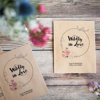 10 'Wildly In Love’ Personalised Seed Packet Favours, 3 of 7