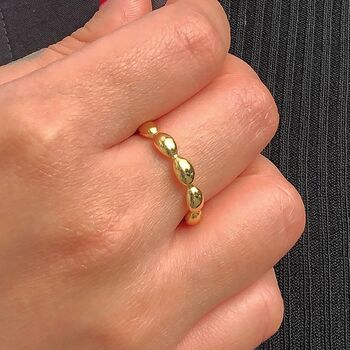 Adjustable Gold Plated Pebble Ring, 2 of 9
