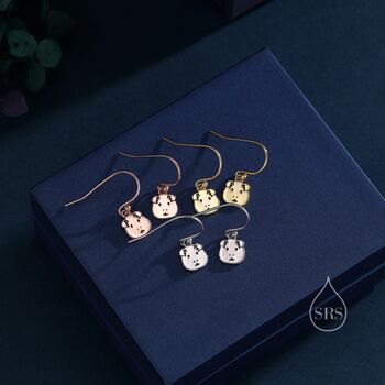 Guinea Pig Drop Hook Earrings In Sterling Silver, 3 of 10