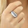 Chunky Sterling Silver Croissant Statement Ring, thumbnail 6 of 6
