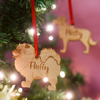 Personalised Dog Breed Wooden Christmas Tree Decoration, 9 of 12