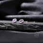 Amethyst Purple Bezel Cz Crystal Threader Earrings, thumbnail 6 of 11
