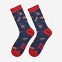 Festive Dinosaurs Bamboo Socks Men's Christmas Cracker Hanging Tree Decoration, thumbnail 4 of 5