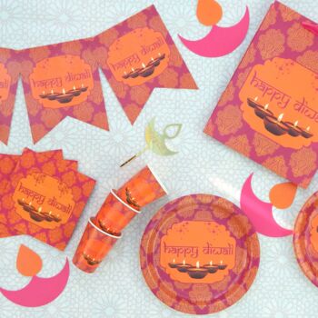 Pink And Orange Diwali Party In A Box Decorations, 12 of 12
