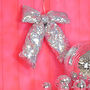 Silver Glitter Puffed Christmas Bow, thumbnail 3 of 3