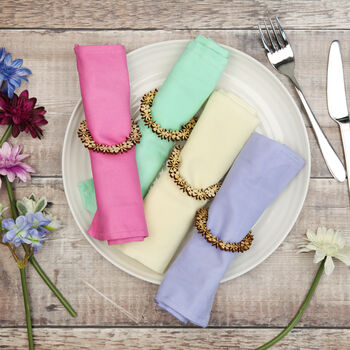 Floral Wooden Napkin Rings Set, 7 of 10