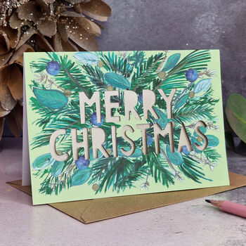 Metallic Floral Papercut Christmas Card Five Pack, 2 of 10
