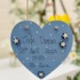 Personalised New Baby Boy Wooden Blue Heart, thumbnail 2 of 5