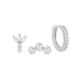 Triple Star Stud And Huggie Trio, thumbnail 1 of 2