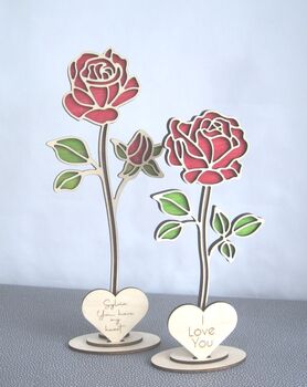 Personalised Wooden Forever Rose Valentine's Keepsake, 5 of 7