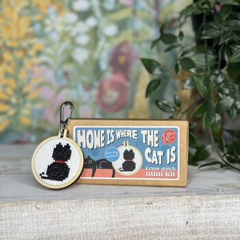 Home Is Where The Cat Is Mini Matchbox Cross Stitch Kit, 4 of 12