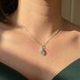 925 Sterling Silver Raw Aquamarine Crystal Necklace, thumbnail 2 of 4