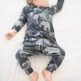 Organic Toddler And Baby Elephant Romper, thumbnail 1 of 3