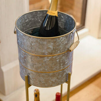 Gold Banded Standing Ice Bucket, 4 of 7