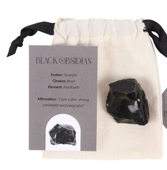 Raw Black Obsidian Healing Crystal Gift Set Scorpio, 2 of 6