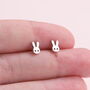 'Hip Hop' Birthday Bunny Sterling Silver Earrings, thumbnail 4 of 5