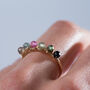 Multi Coloured Tourmalines Adjustable Ring, thumbnail 2 of 12