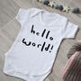 Hello World New Baby Vest, thumbnail 3 of 5