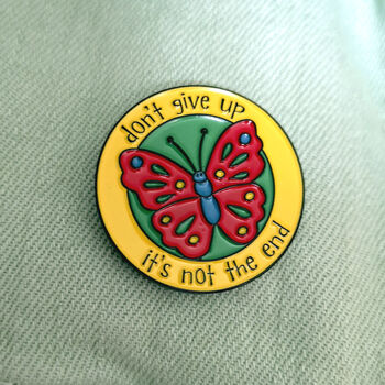 Don't Give Up Butterfly Enamel Pin, 2 of 2